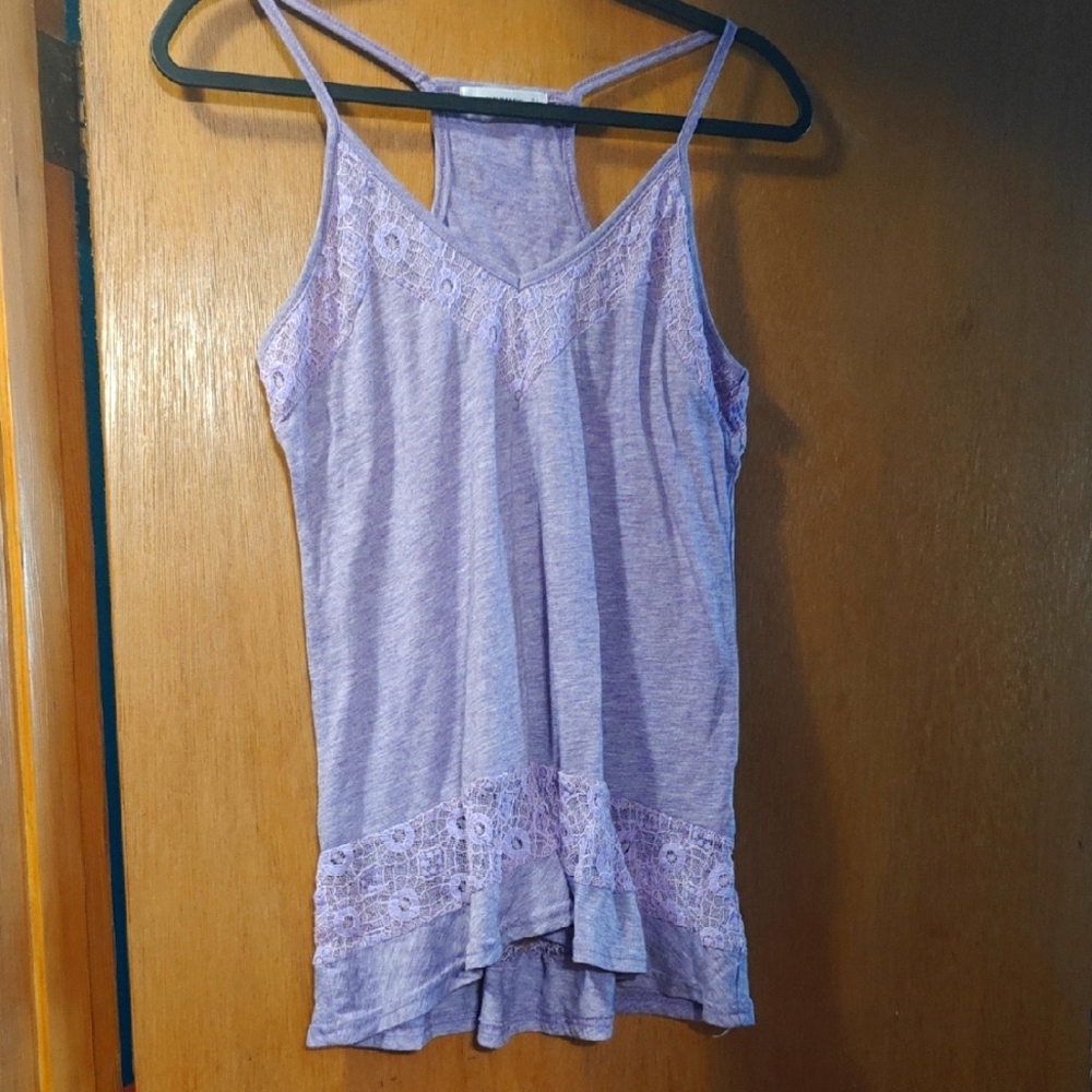 Purple Lace Trim Women's Top